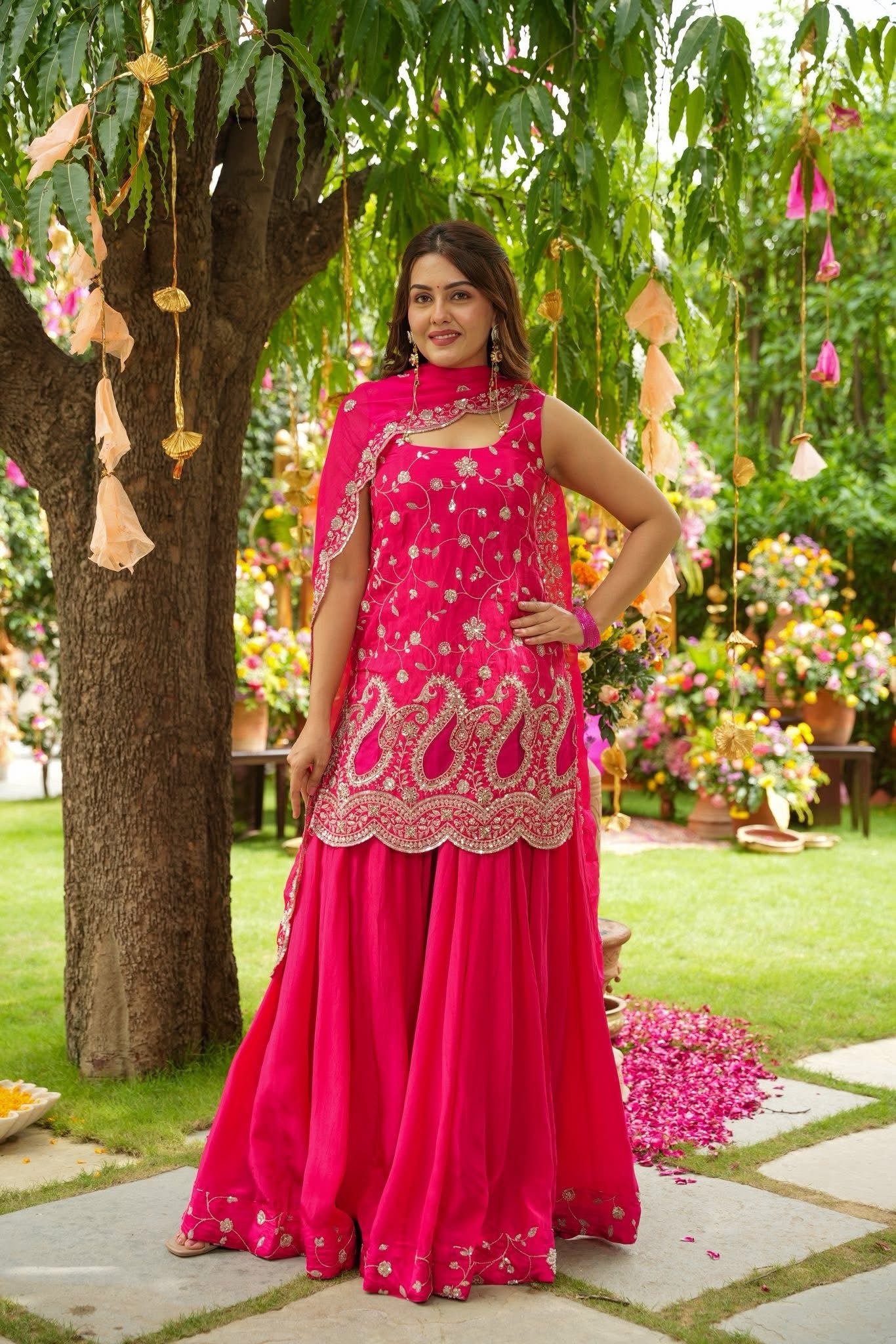 Sora Pink Sharara Set