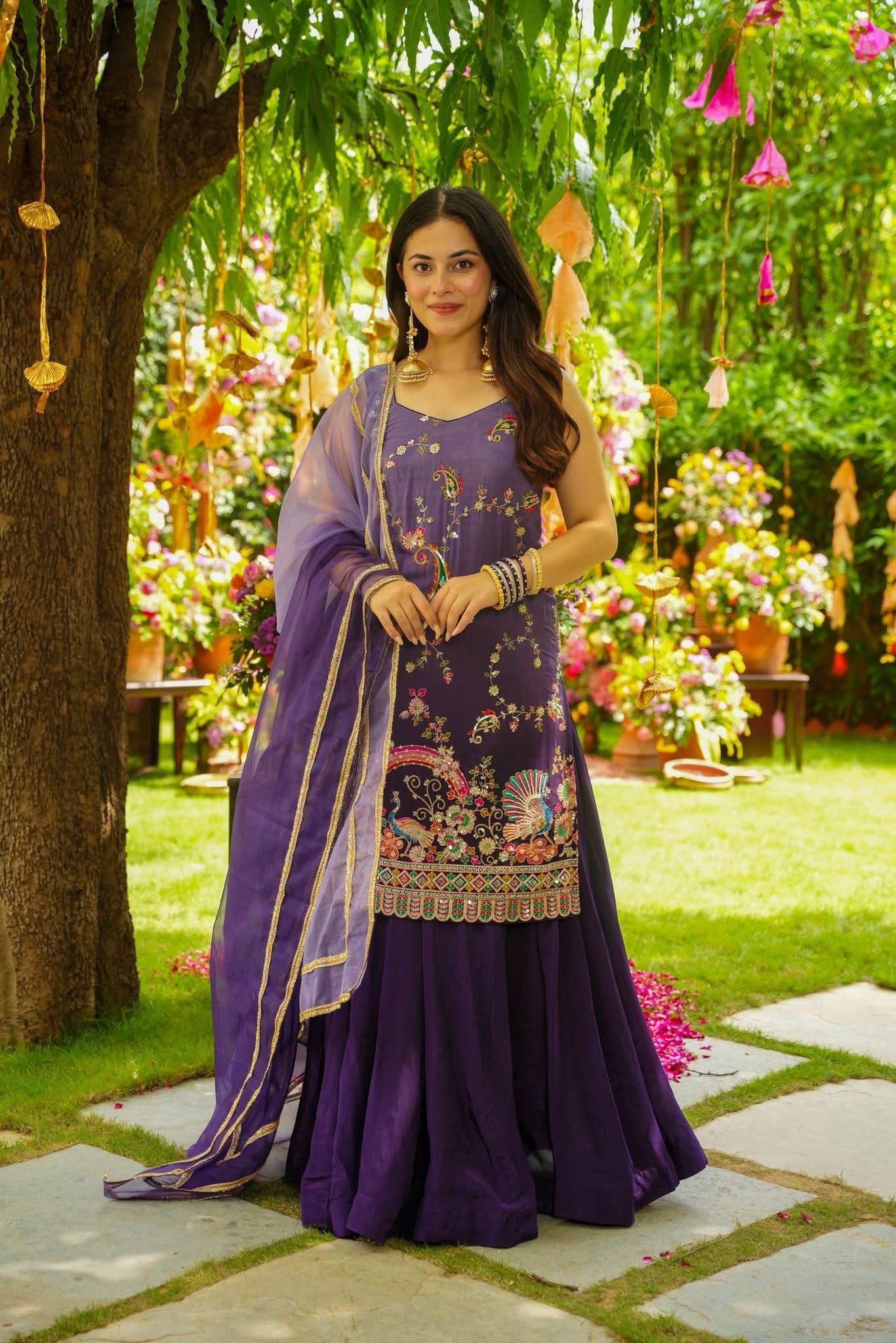Peacock Majesty Sharara Set