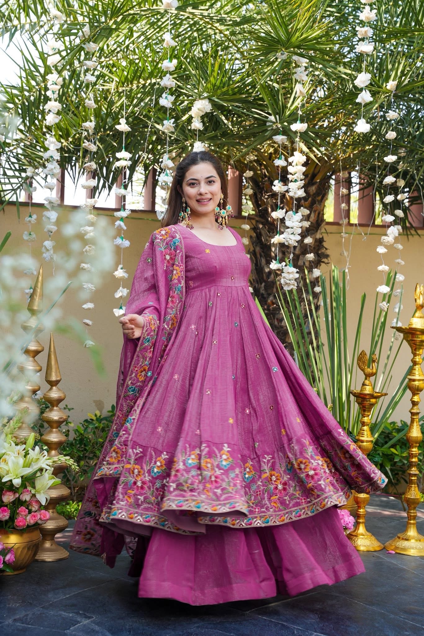 Lilaash Silk Wedding Wear Anarkali Suit Set