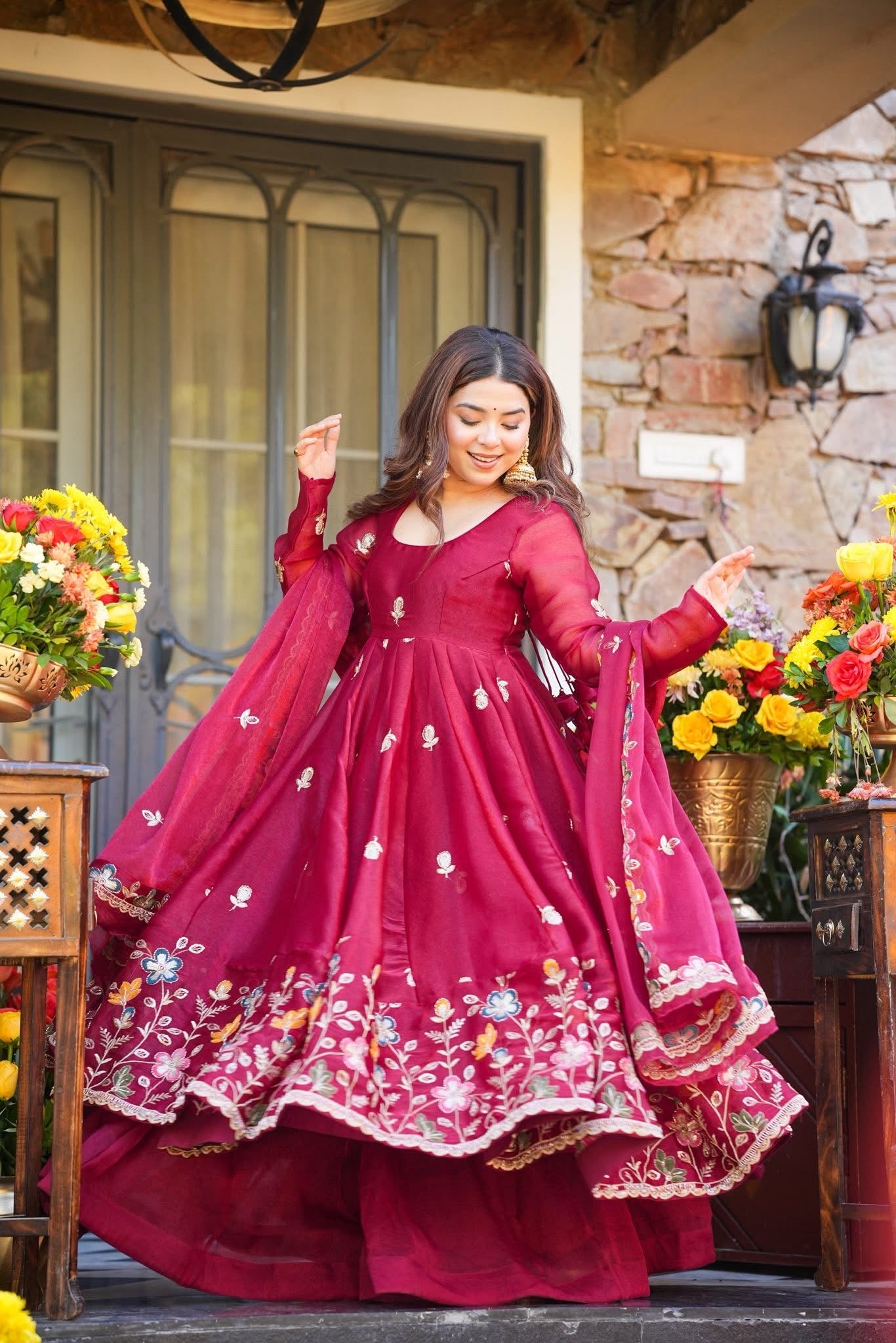 Vinya Blossom Anarkali Suit Set