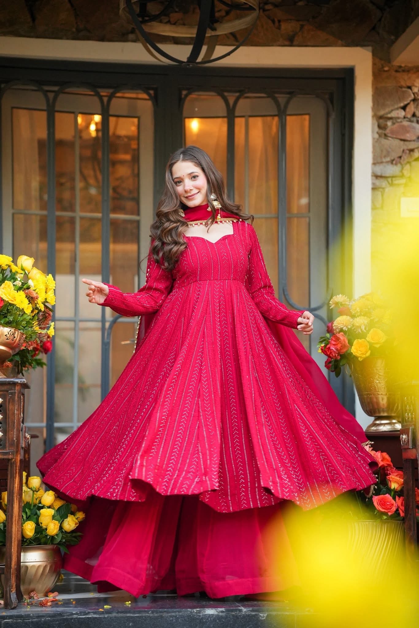 Arghwani Embroidered Georgette Suit Set