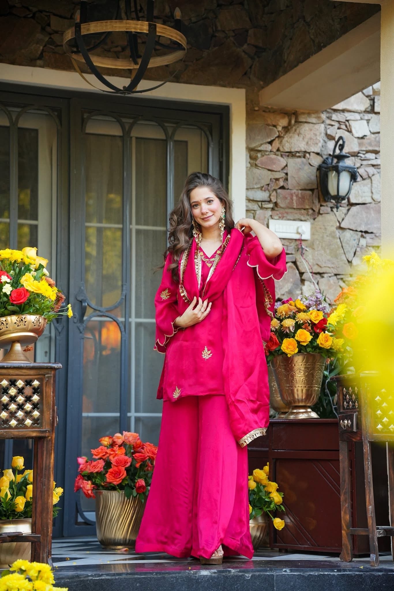 Alakt Red Wedding Wear Kurta Set