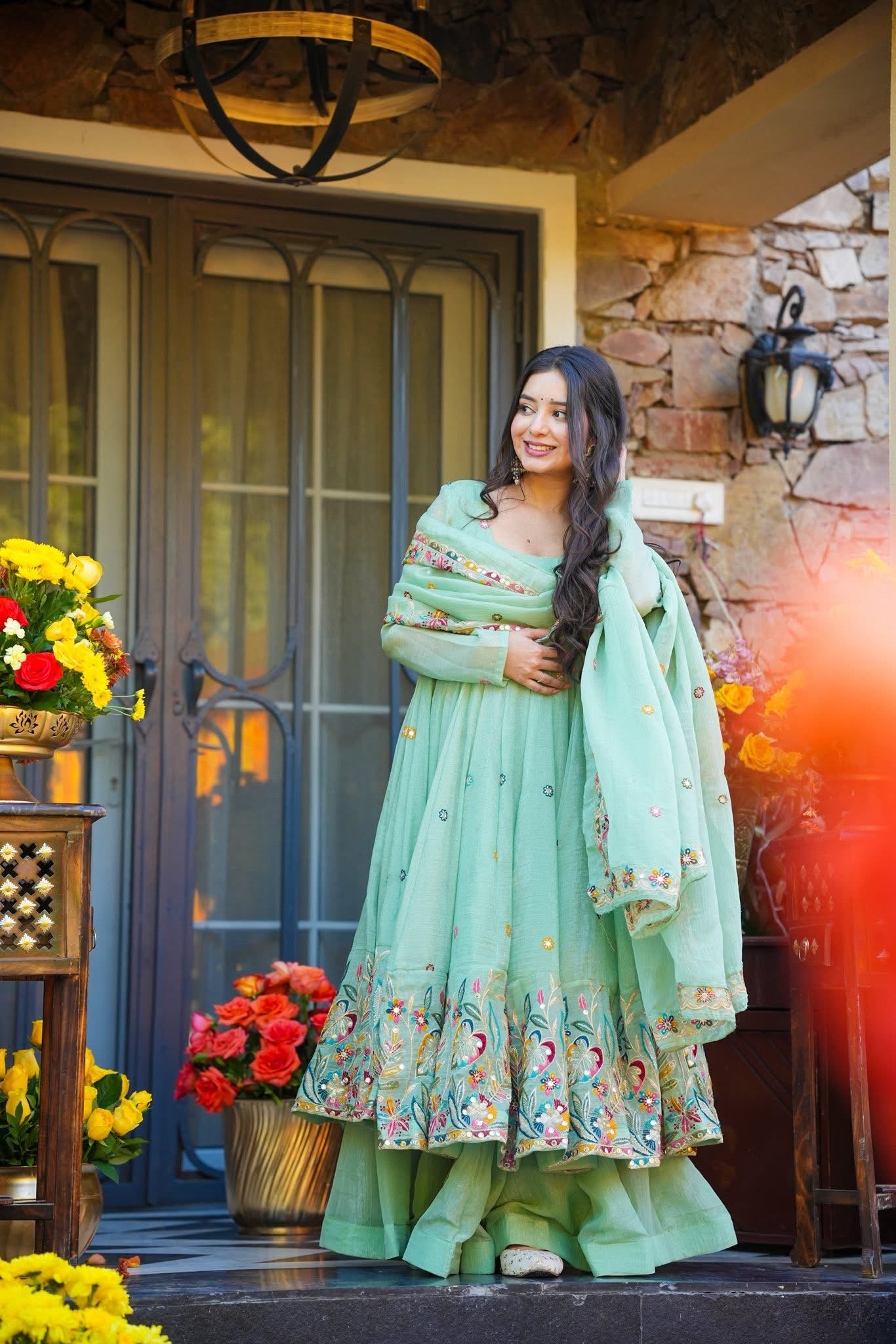 Ishmika Organza Anarkali Suit Set