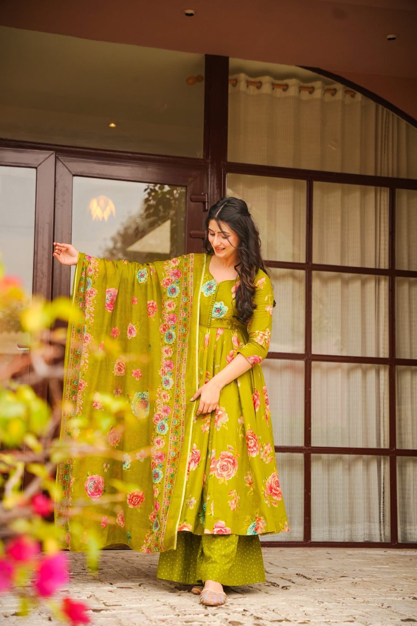 Mrinavi Floral Anarkali Suit Set