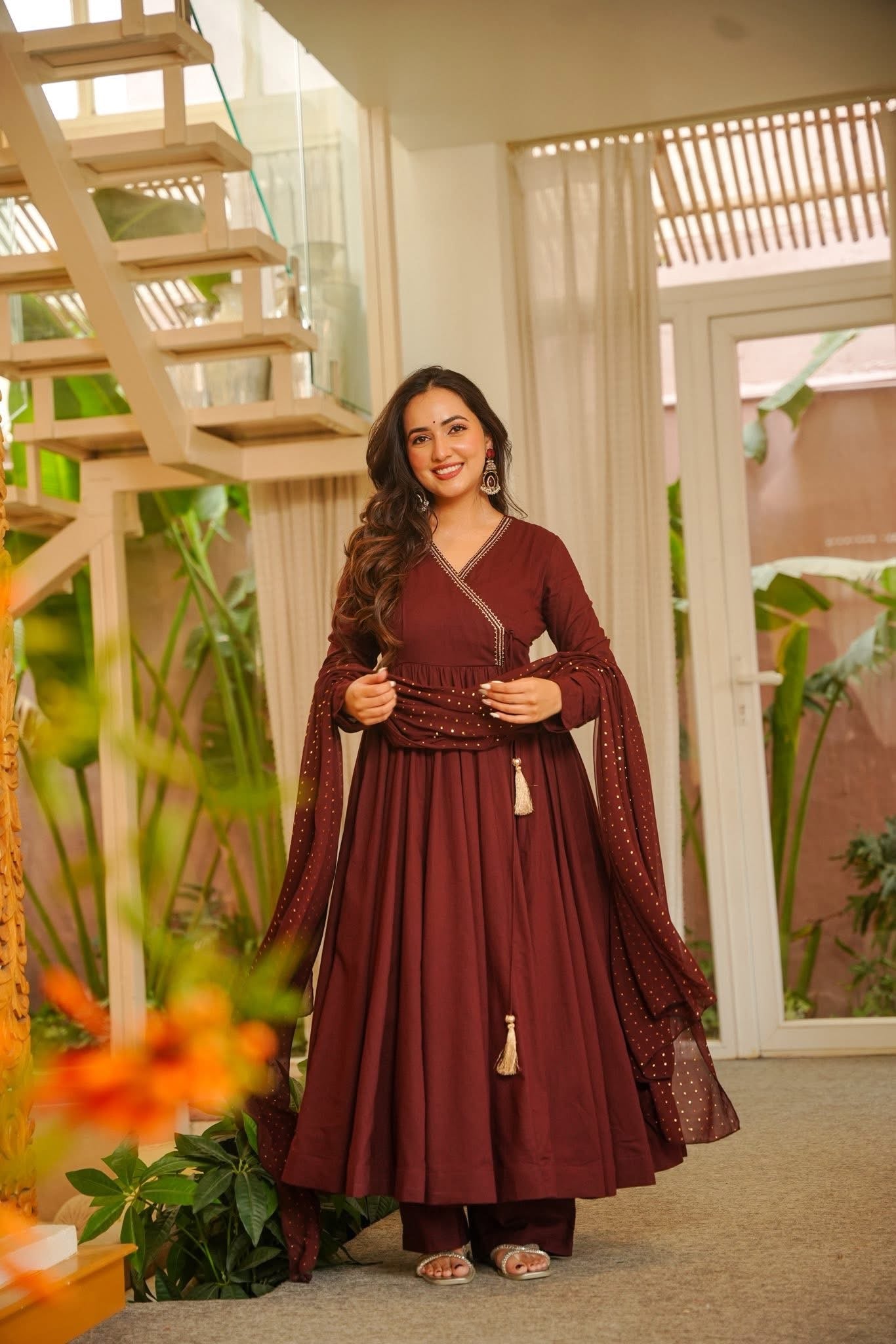 Nandita Cotton Anarkali Suit Set