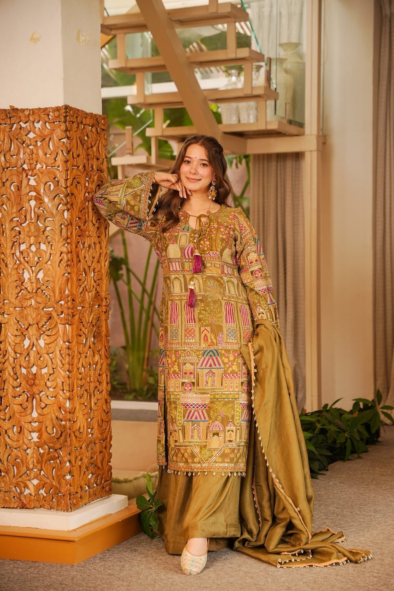 Rihansa Green Embroidered Kurta Set