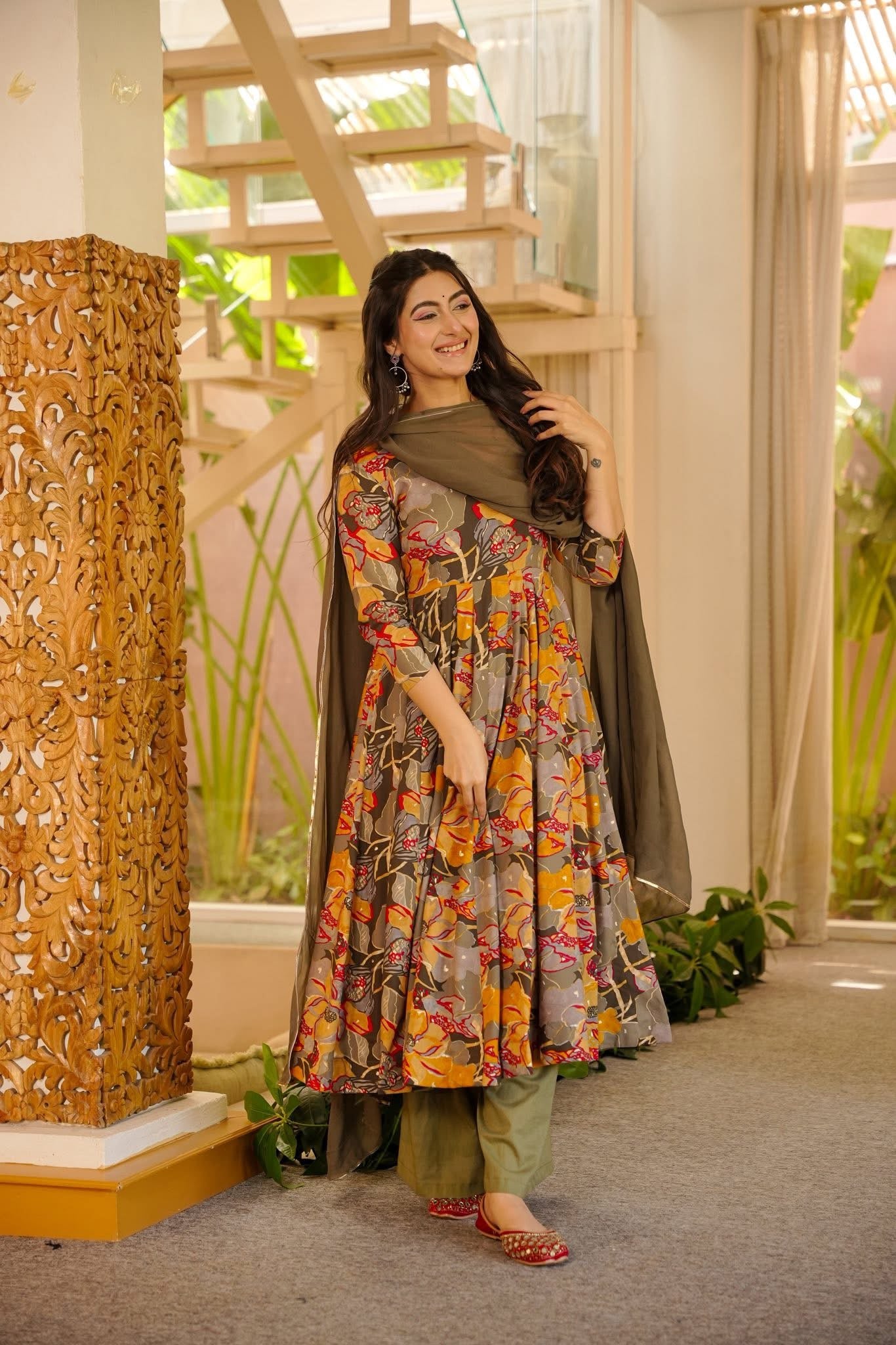 Haimi Rayon Anarkali Suit Set