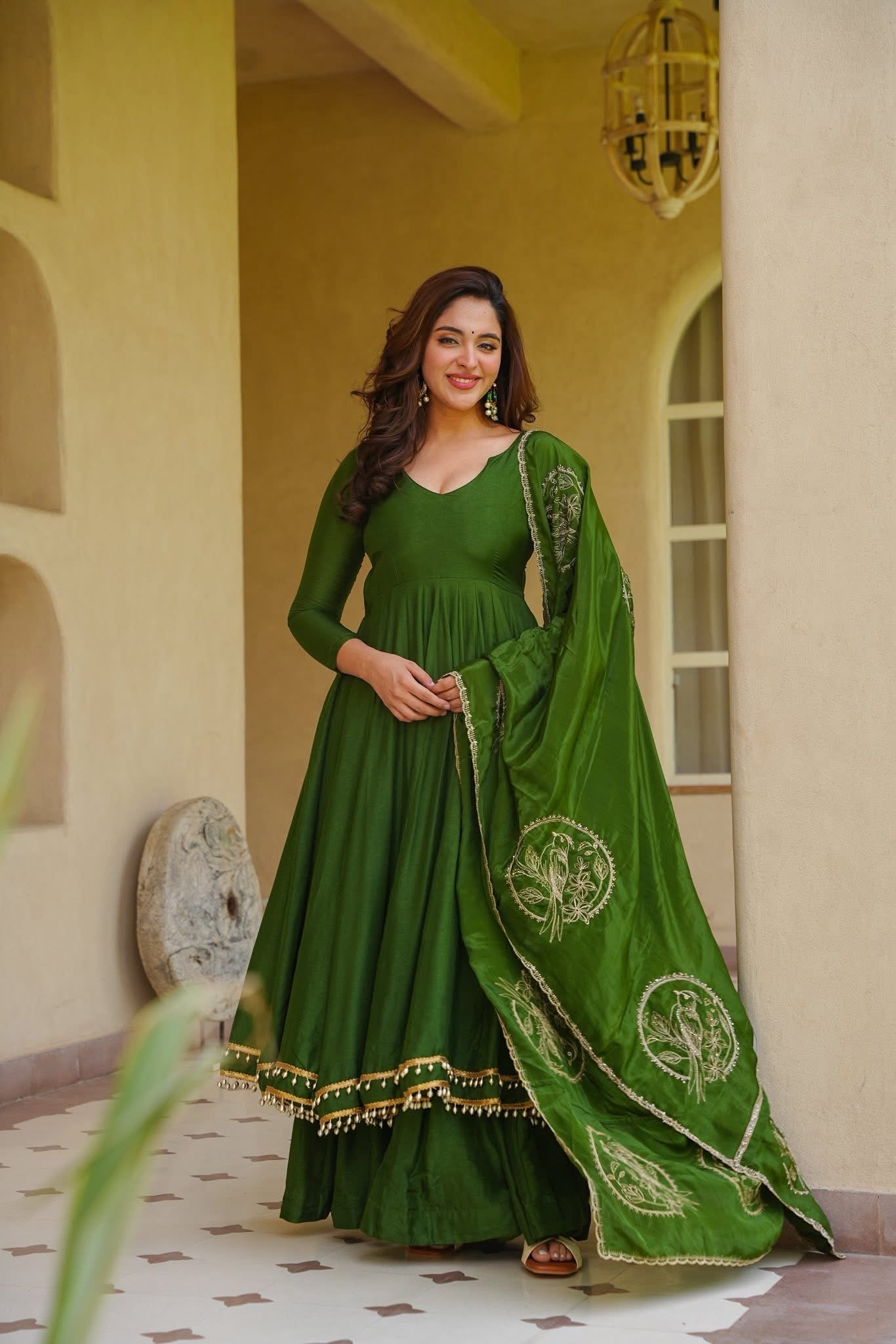Naisha Green Anarkali Suit Set