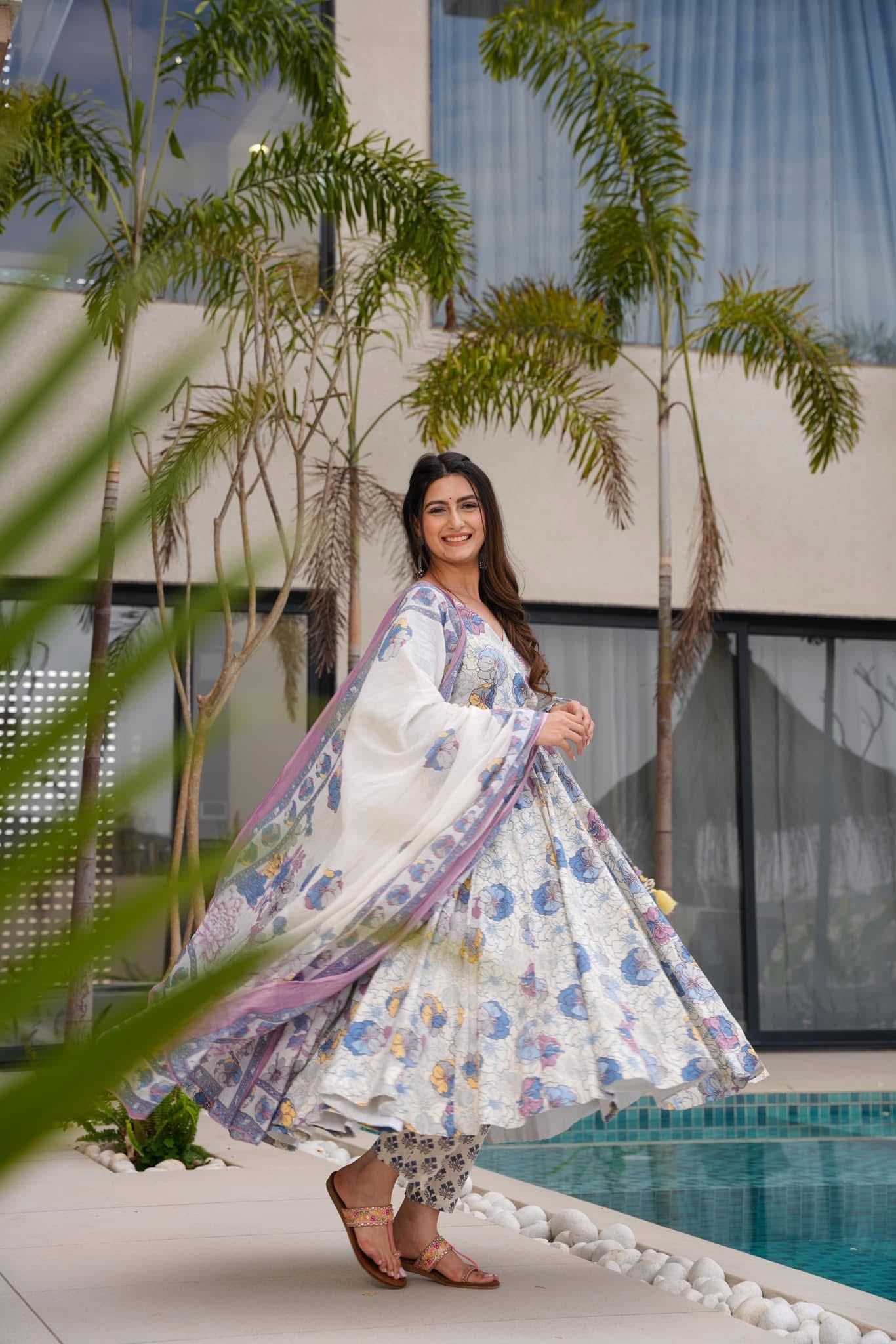 White Orchid Cotton Suit Set