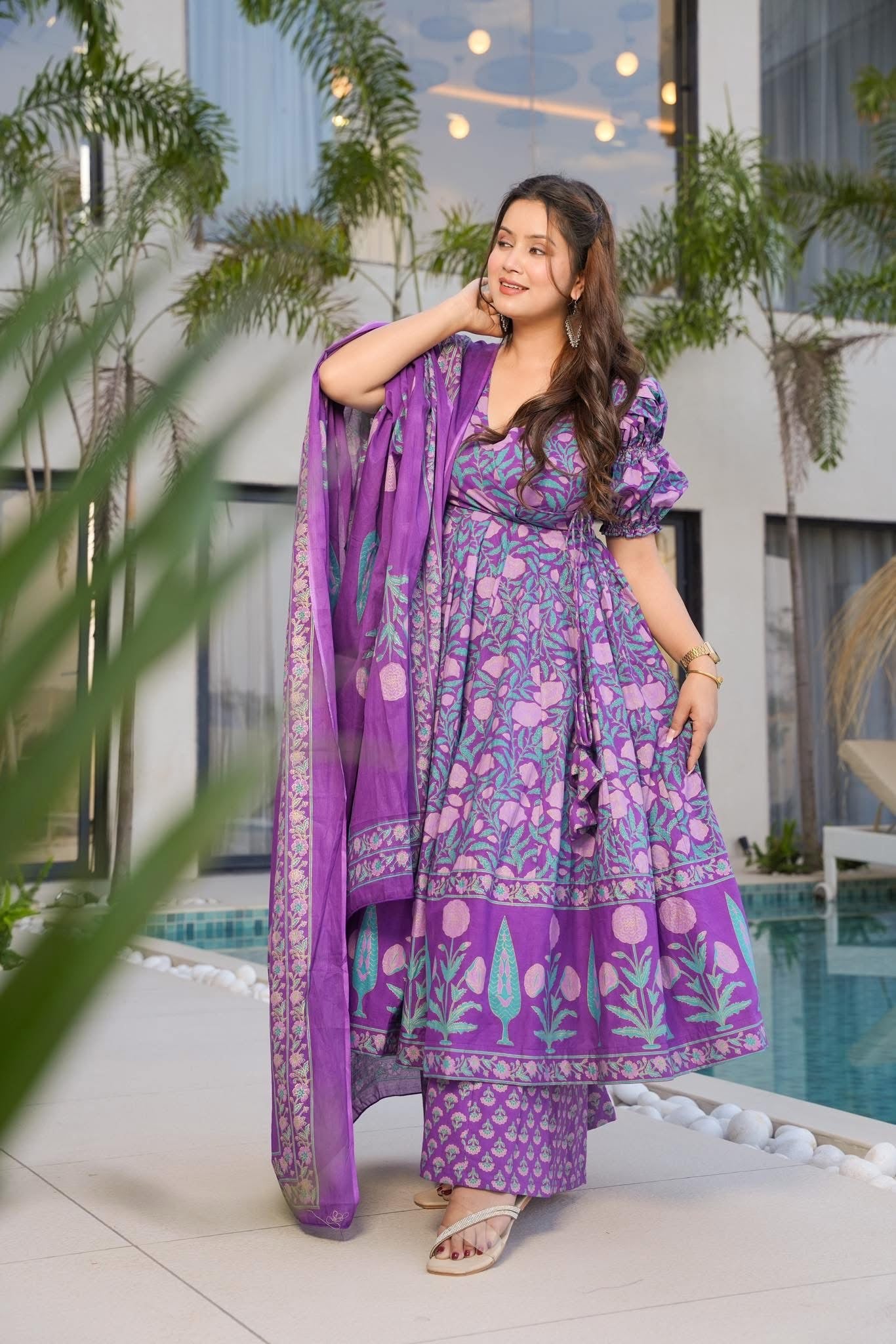 Orchid Harmony Cotton Suit Set