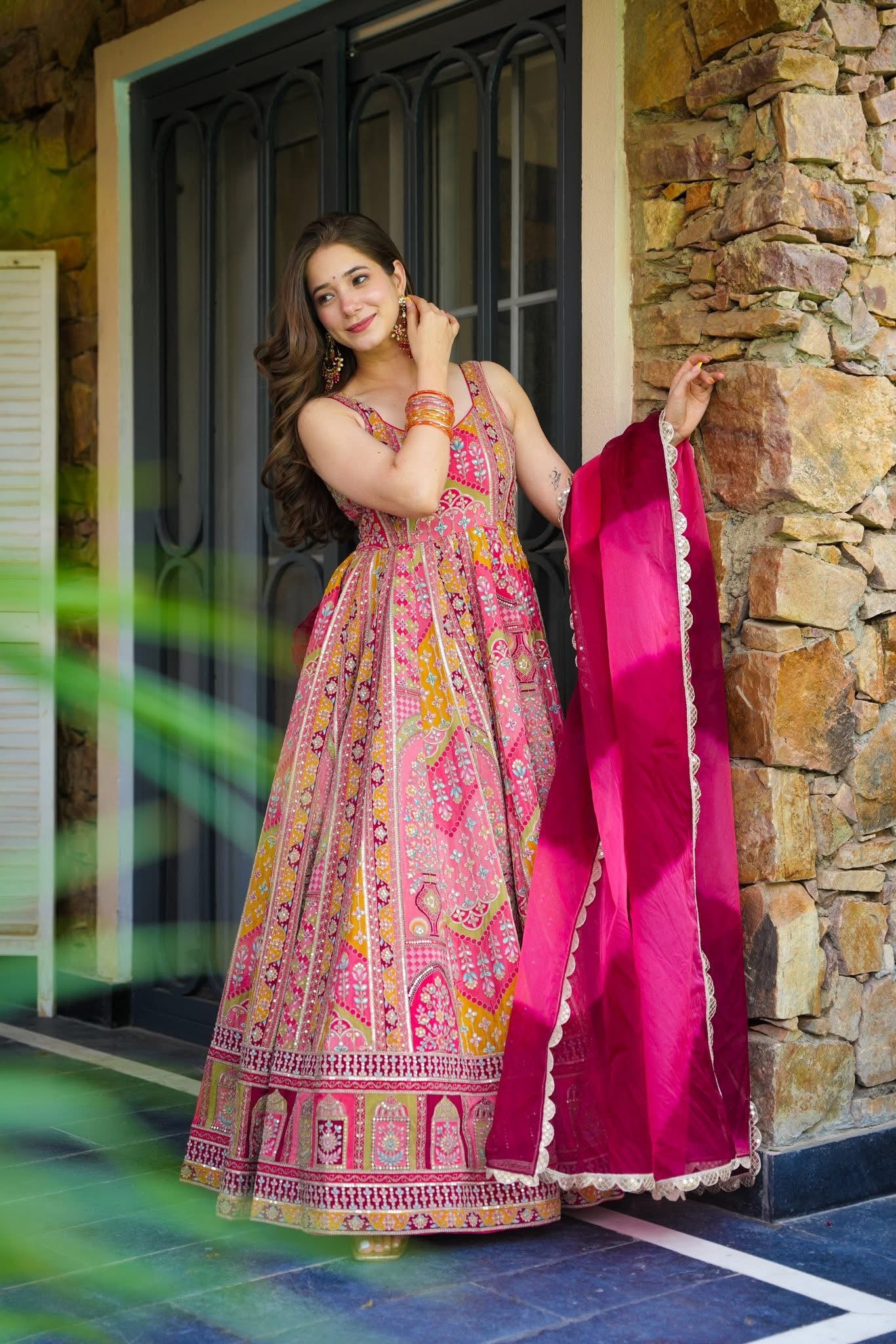 Royal Radiance Pink Anarkali Maxi